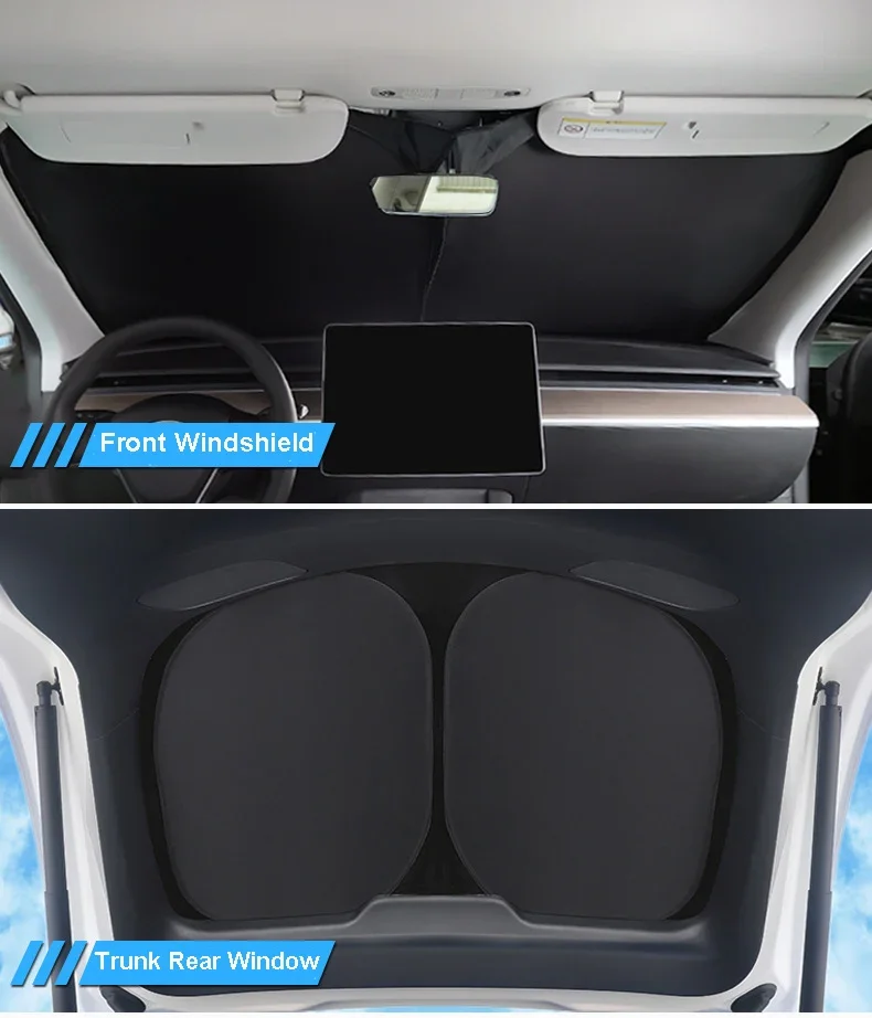 Car Window Sunshade for Tesla Model 3 Y Front Rear Door Side Windshield Heat Insulation Privacy Curtain Outdoor Whole Shading