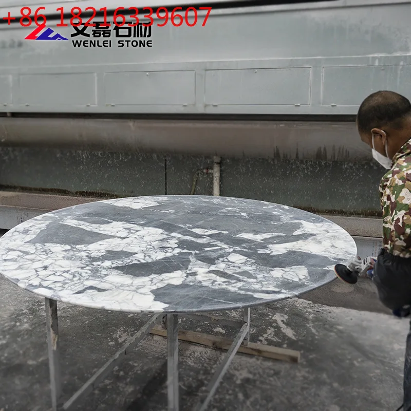 YAO marble complete set of natural luxury stone high-end dining table Italian square table round table