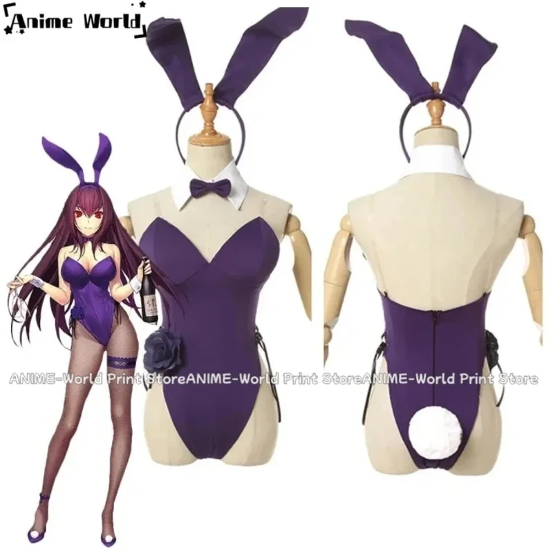 

《Custom Size》Fate Grand Order Scáthach/Sgathaich Bunny Girls Outfits Halloween Carnival Suit Cosplay Costumes;2'd,5.h;