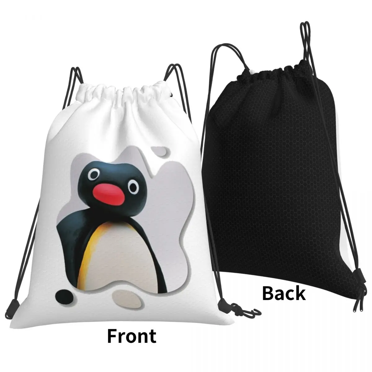 Mochilas Pingu Pinga Penguin Tv, bolsa deportiva multifunción con cordón y bolsillo, bolsas para libros para hombre y mujer, escuela