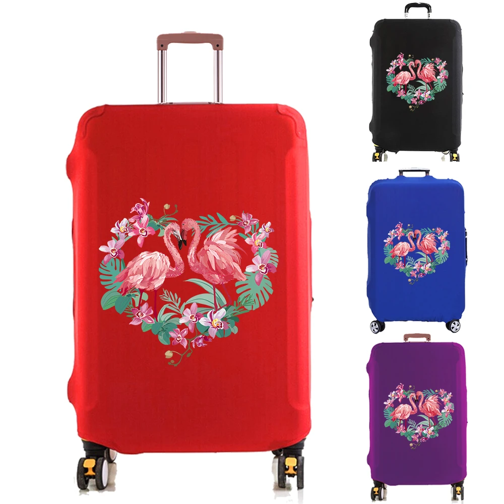 

Luggage Cover Suitcase Protector Elasticity Scratch Resistant Case for 18-32 Inch Travel Trolley Love Flamingo Print Dust Cover