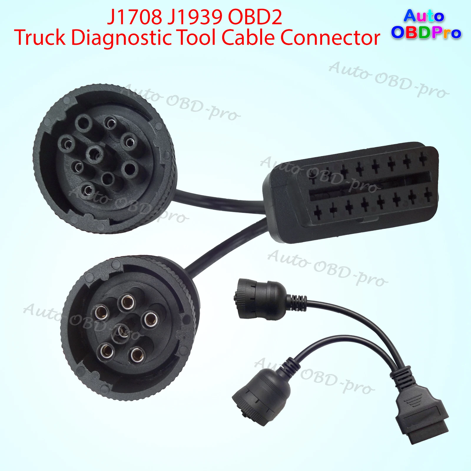 

J1708 J1939 OBD2 Кабельный разъем для диагностического инструмента грузовика OBD2 16-контактный на 6-контактный 9-контактный для Deutsch для Cummins для тяжелых грузовиков