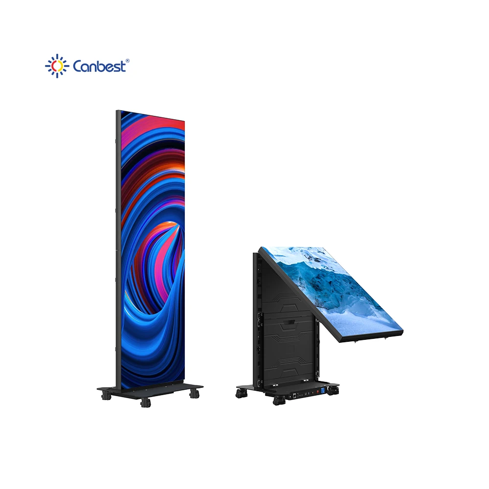 Canbest GOB P1.2 P1.5 P1.8 P2.5 Digital Foldable Portable Indoor Led Poster Display Banner Totem Stand Screen For Shop Store