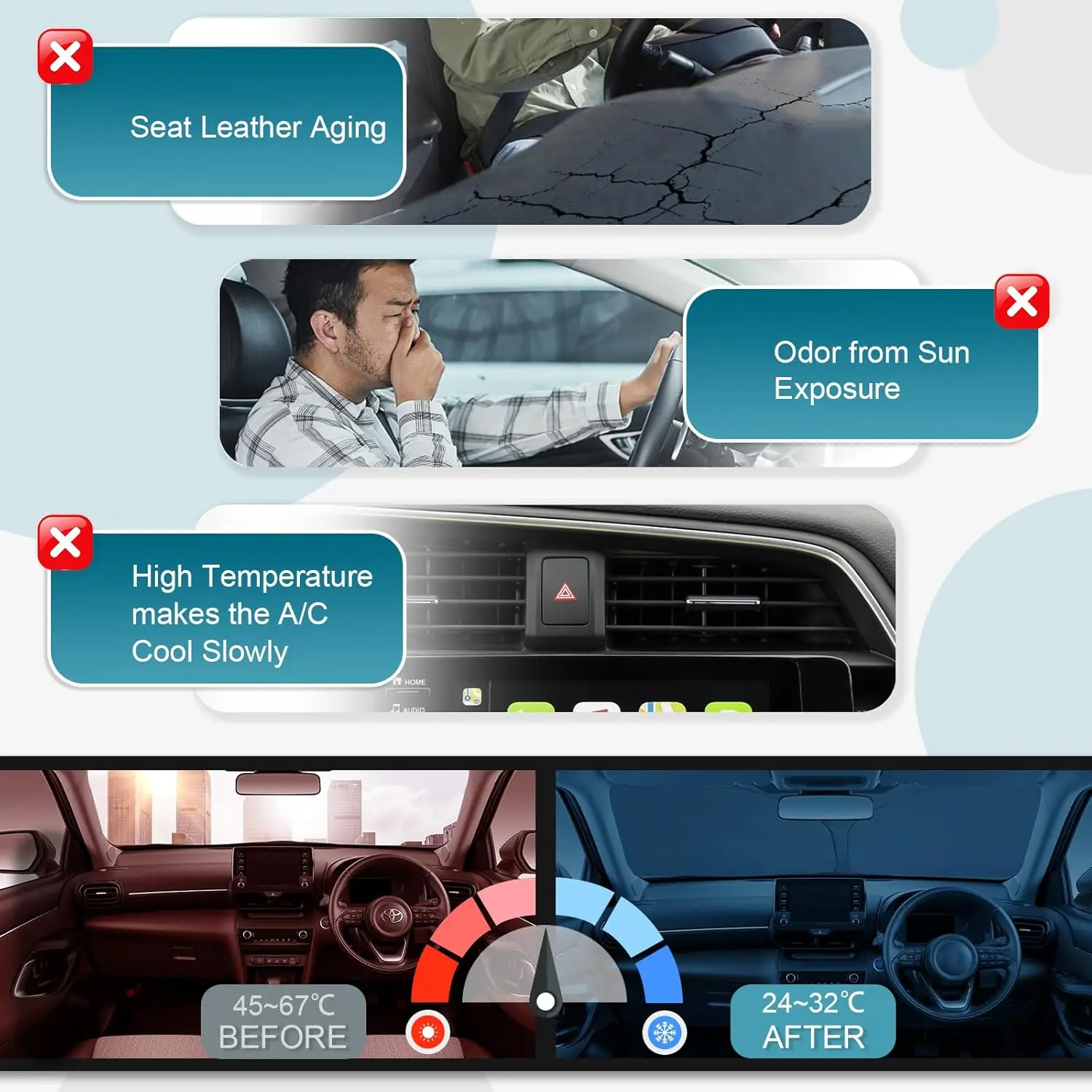 Picture 5: FOR Nissan Qashqai J12 /JUKE 2016-2023 2024 2025 Car Sun Shade Front Windscreen Parasol Car Windscreen Blocks