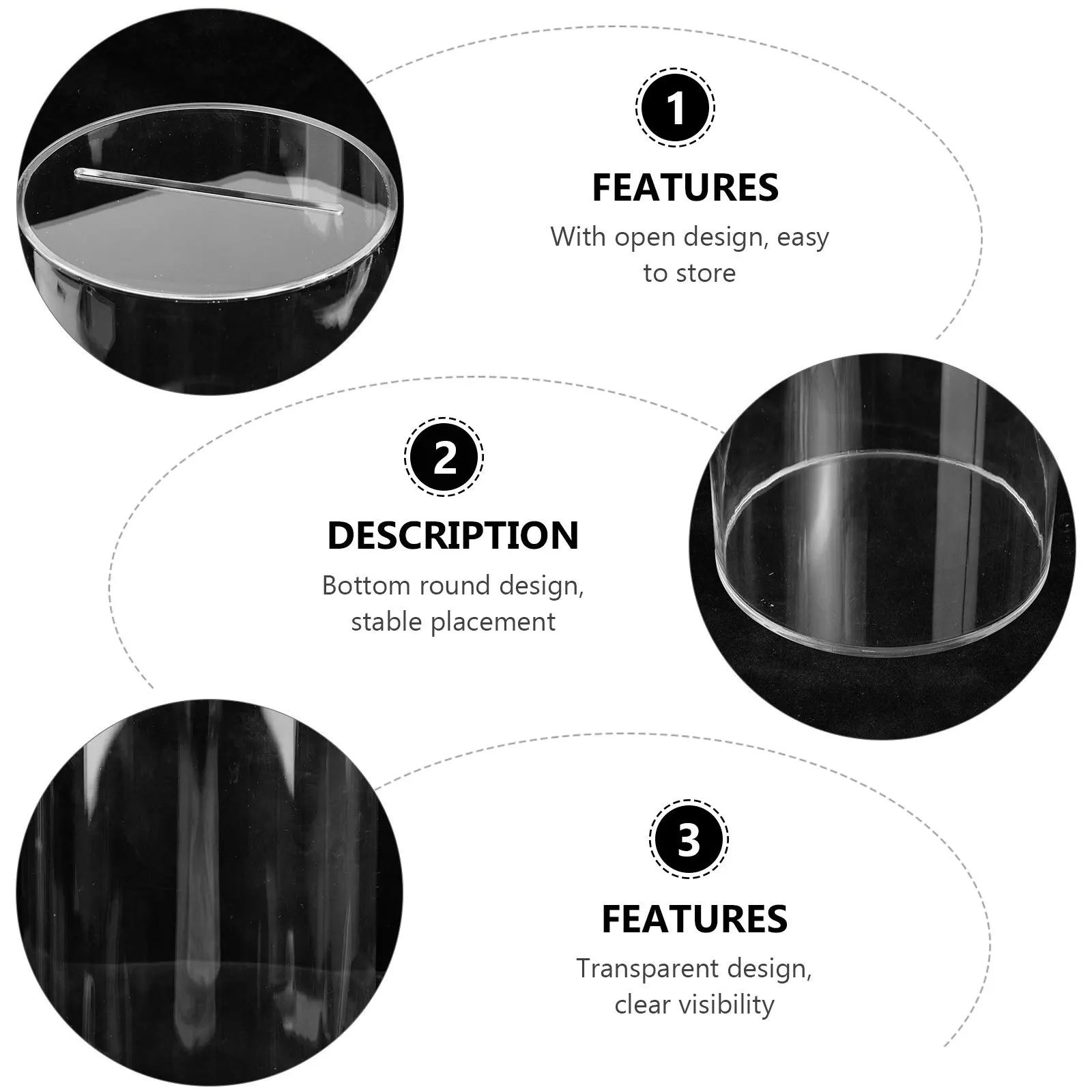 

Transparent Cylinder Coin Bank Money Saving Box Desktop Piggy Bank Small Change Container Room Decoration