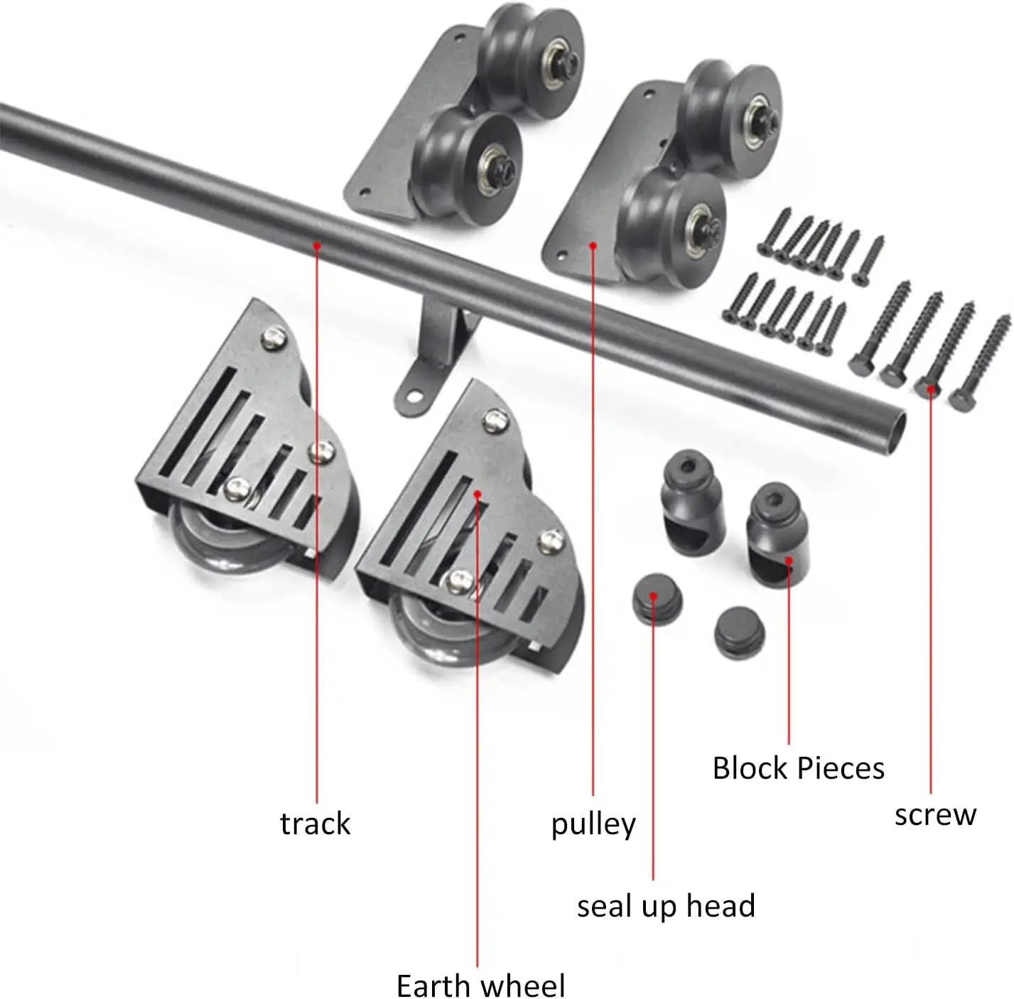 Library Sliding Ladder Hardware Kit (No Ladder) Sliding Barn Door Hardware Kit 3.3Ft- 20Ft(No Ladder) Round Tube Sliding