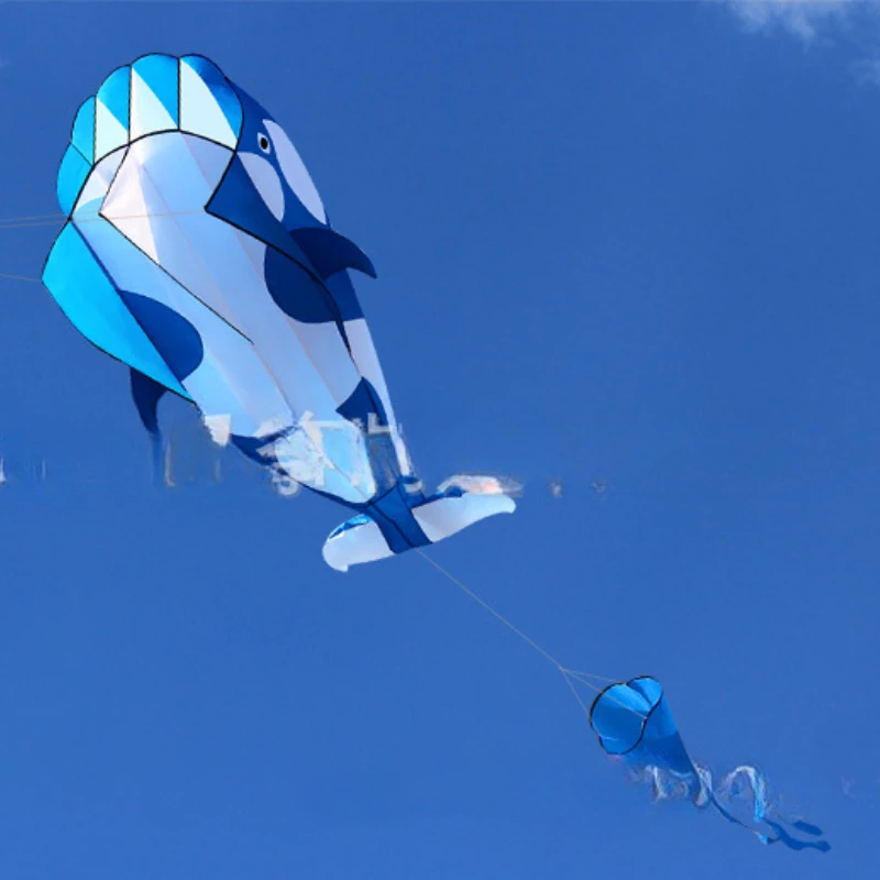 대형 소프트 연, 오르카 모양, 3D 고래 단일 줄 연, 30m 줄, 야외 해변 스포츠 장난감, 성인 및 어린이용 재미있는 연 선물