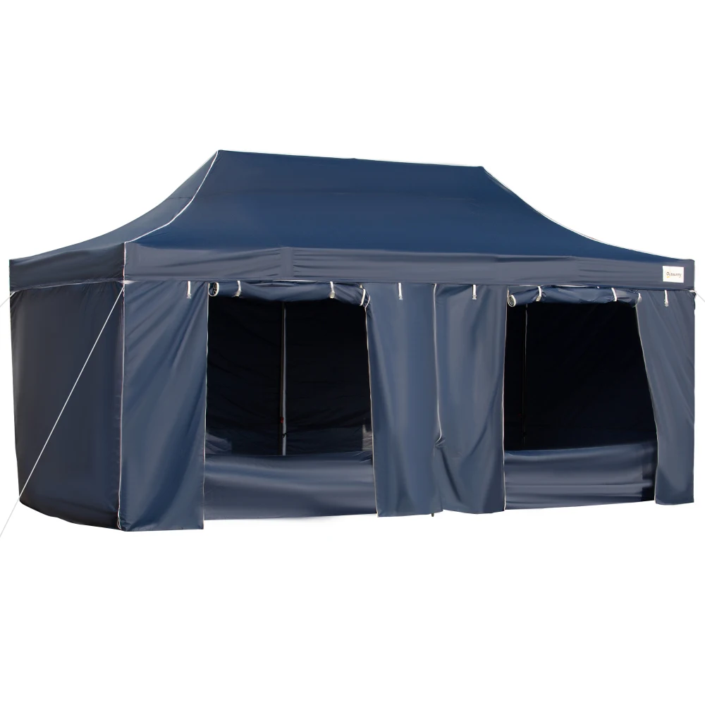 Outsunny 10' X 20' Pop Up Canopy Tent Sidewalls , Instant Tents for Wheeled Carry Bag, Height Adjustable, for Outdoor,  Patio