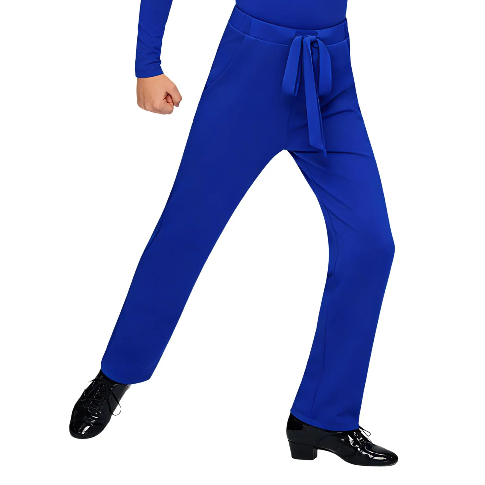 

Child Boys Elegant Latin Dance Competition Costume Drawstring Elastic Waistband Trousers Tango Salsa Pangts for Dancing Practice