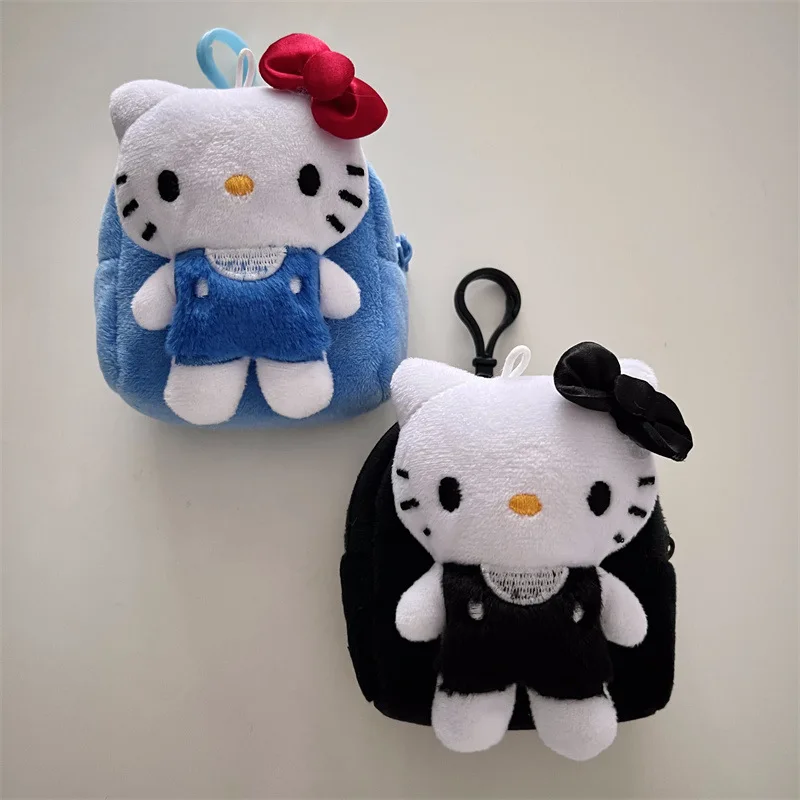 حقيبة يد عصرية محمولة من القطيفة على شكل رسوم متحركة وأنيمي على شكل قطة مناسبة للتخزين في الهواء الطلق وحقيبة صغيرة صغيرة مع سلسلة مفاتيح #2