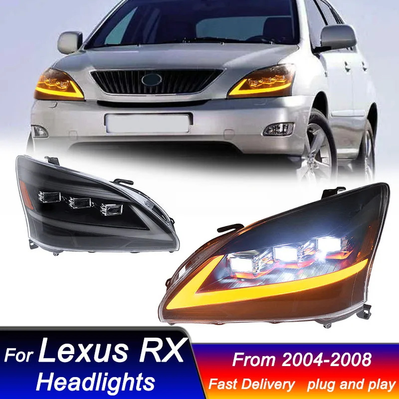 سيارة Led المصابيح الأمامية لكزس RX 04-08 ترقية مصفوفة نمط كامل led رئيس مصباح DRL ديناميكية مصباح إشارة الجبهة ضوء الجمعية