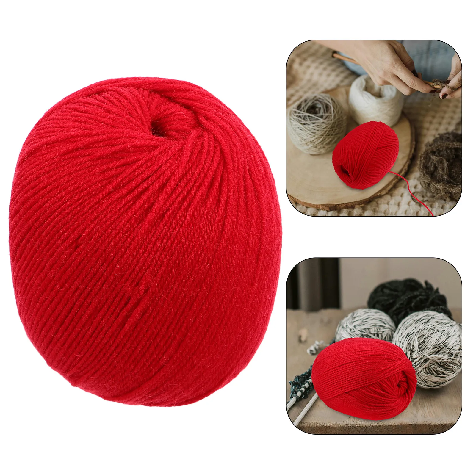 Soft Red Wool Yarn Ideal for Hand Knitting Crocheting DIY Sweaters Blankets Socks Hats Accessories Projects