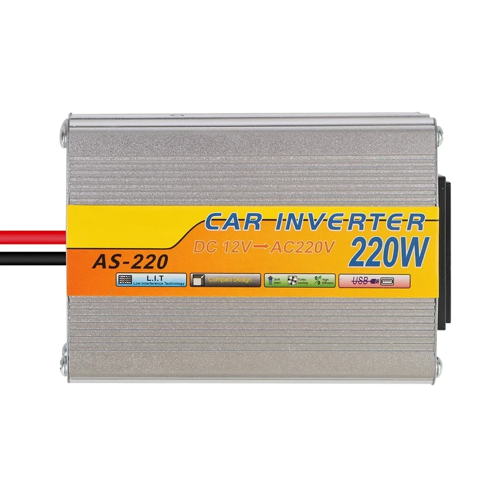 220 واط سيارة شنت عاكس الطاقة USB محول الجهد المحمولة تيار مستمر 12 فولت إلى التيار المتناوب 220 فولت تحويل USB مشبك بطارية #6