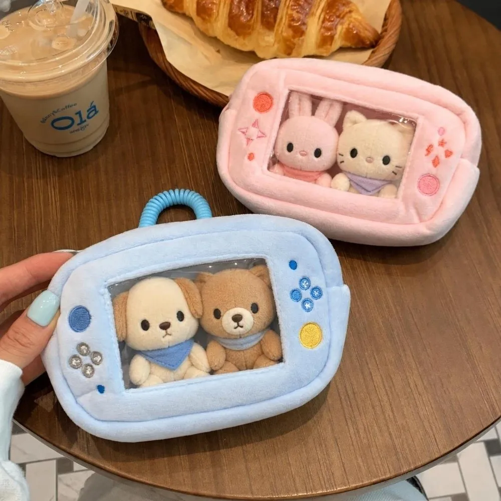 Portable Ita Bag Game Console Shaped Transparent Window Doll Display Pouch Figure Toy Storage Purse School Office