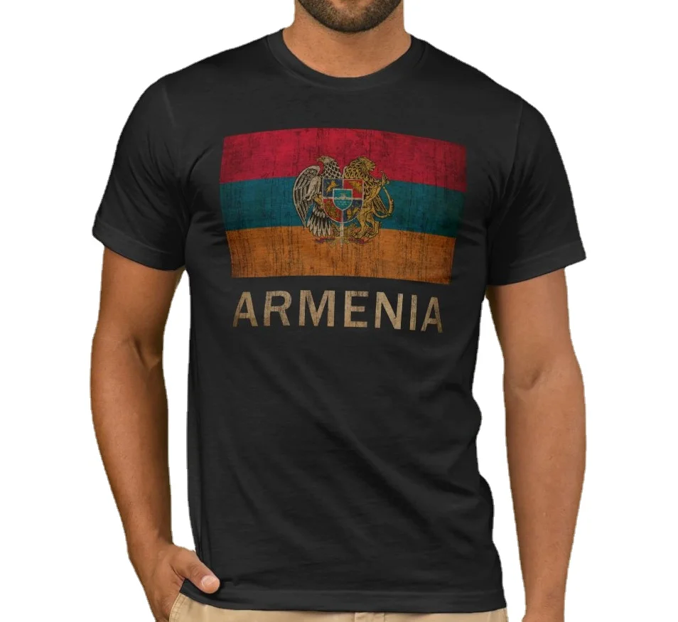 Vintage Armenian Flag Gift Men's T-Shirt. Summer Cotton Short Sleeve O-Neck Unisex T Shirt New S-3XL