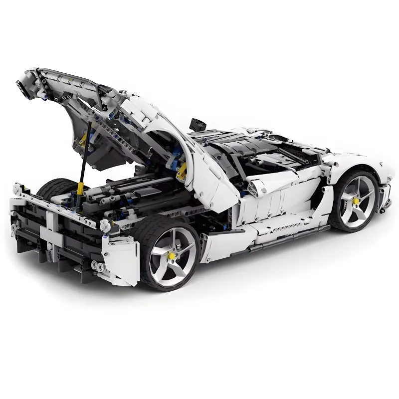 Novo moc alta tecnologia branco sp3 sprots modelo de carro blocos de construção compatível 42143 quebra-cabeça educacional brinquedo diy presente de natal menino crianças