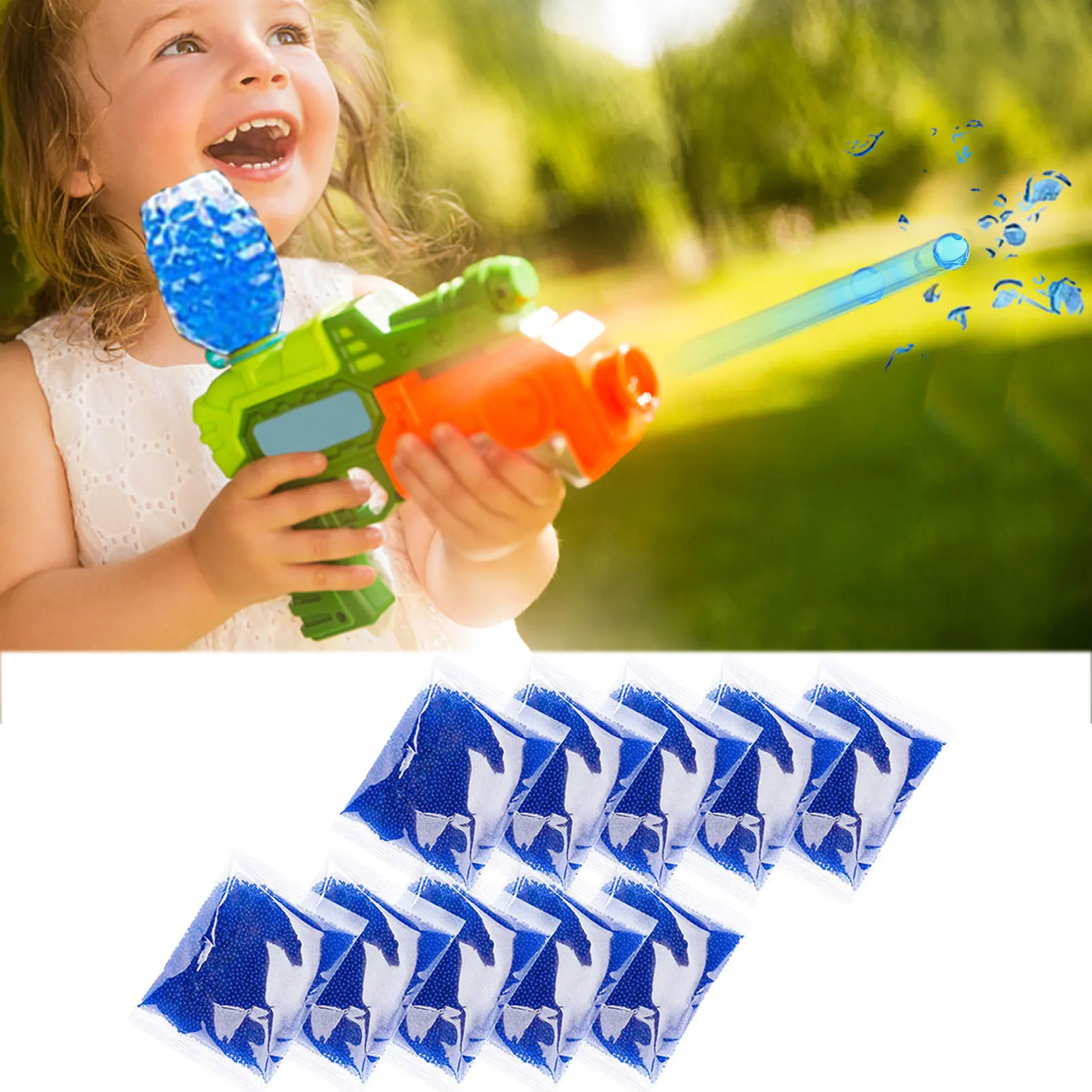 Bombas de agua de 7-8MM para niños, juguete de subpistola, accesorio de Rifle, balas, interesante, PistolGlock de seguridad al aire libre