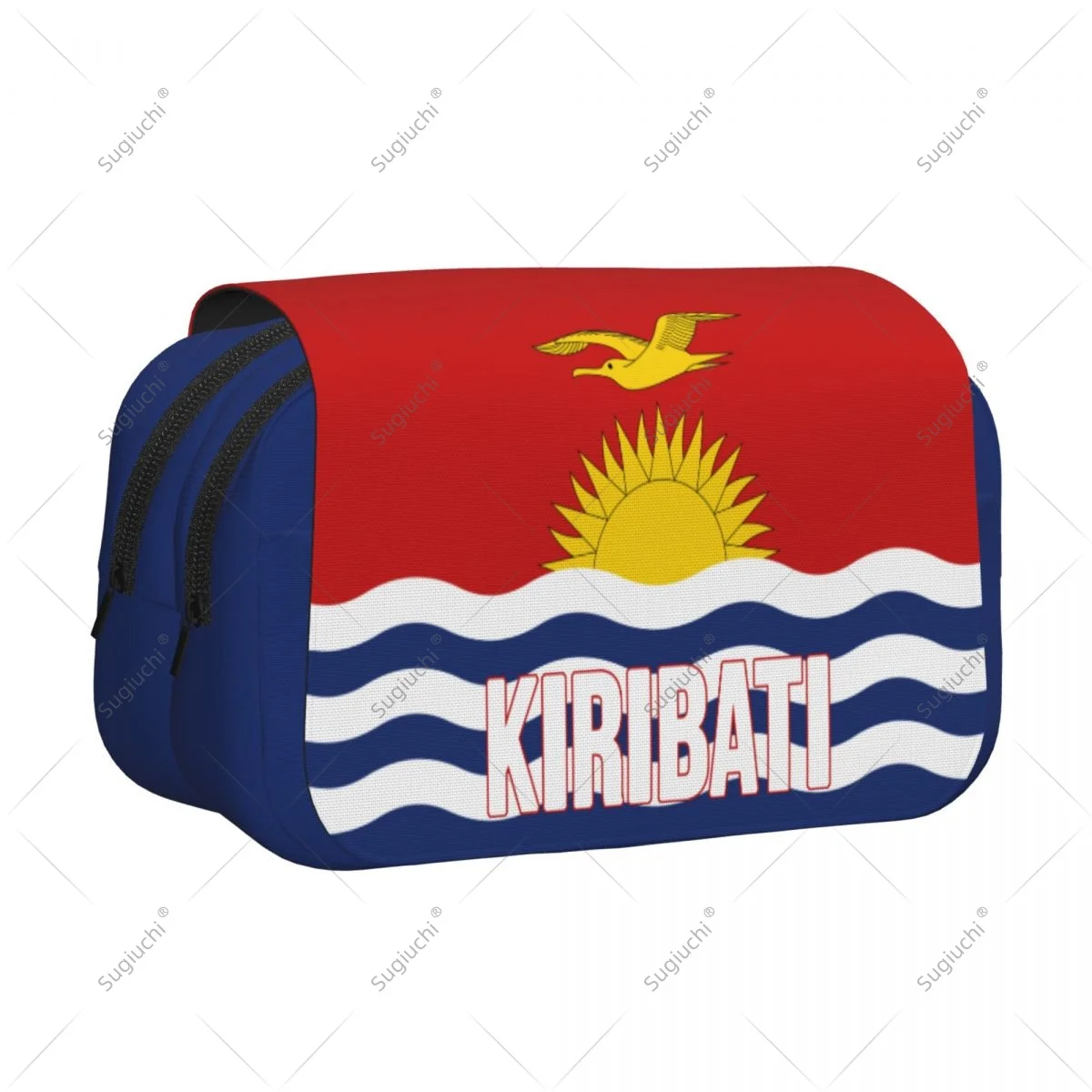 

Pencil Case Scissors Bags 3D Kiribati Flag Double-layer Oxford Cloth Stationery Storage Pen Box Case