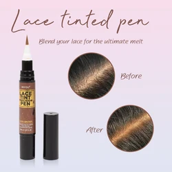 5 ml precision Brush applicator 4 colors Lace Color Pen Wig Lace Color Retouching paint pen blend natural, seamless finish