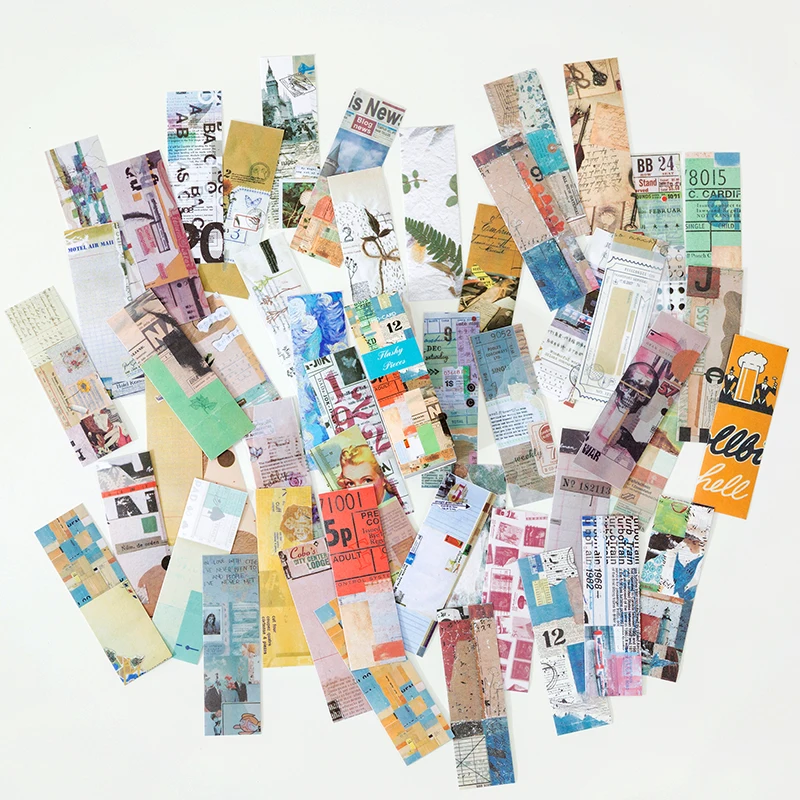 50 vellen vintage washi-papierstickers, met motieven van vlinders en natuurlijke planten, voor gebruik in notitieboeken, dagboeken, scrapbooks en voor decoratieve doeleinden.