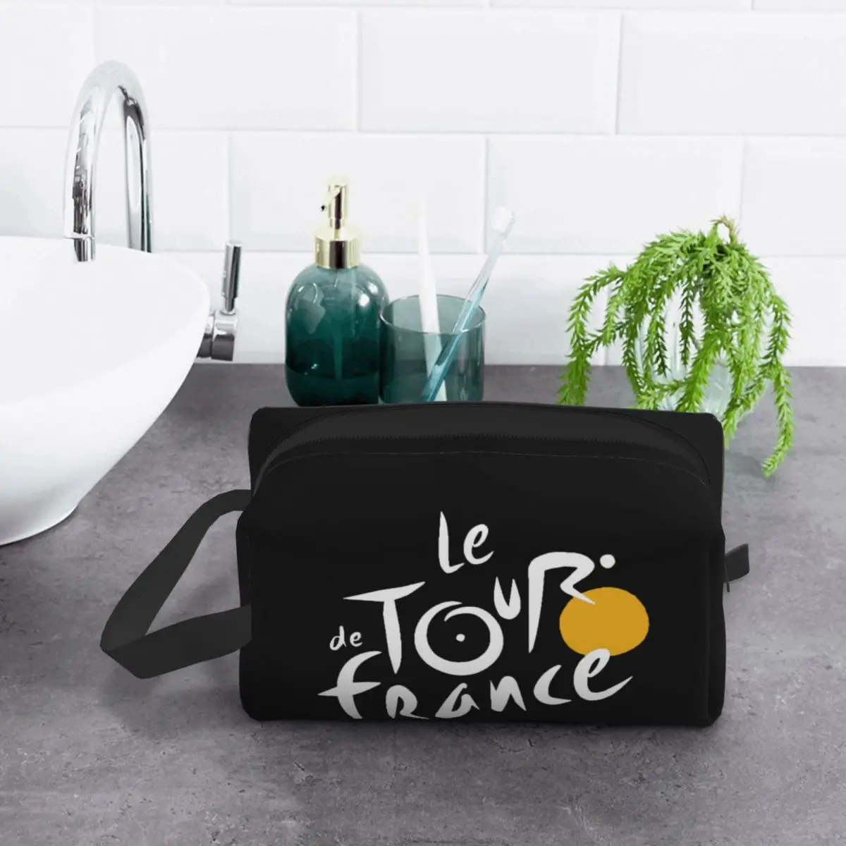 Custom Fashion Le Tour The France Travel Toiletry Bag donna French Bicycle Makeup Cosmetic Organizer Beauty Storage Dopp Kit