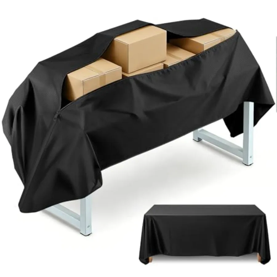 

Trade Show Zip Up Table Cover fit for 126" x 88" Outdoor Trade Show Table, 600D Oxford Vendor Table Cloth, Waterproof and Dust-