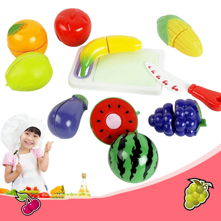 Conjunto de brinquedos para casa de brincar infantil, brinquedo de corte de frutas frescas, engraçado, simulação de cozinha, aprendizagem de alimentos, presentes educacionais iniciais