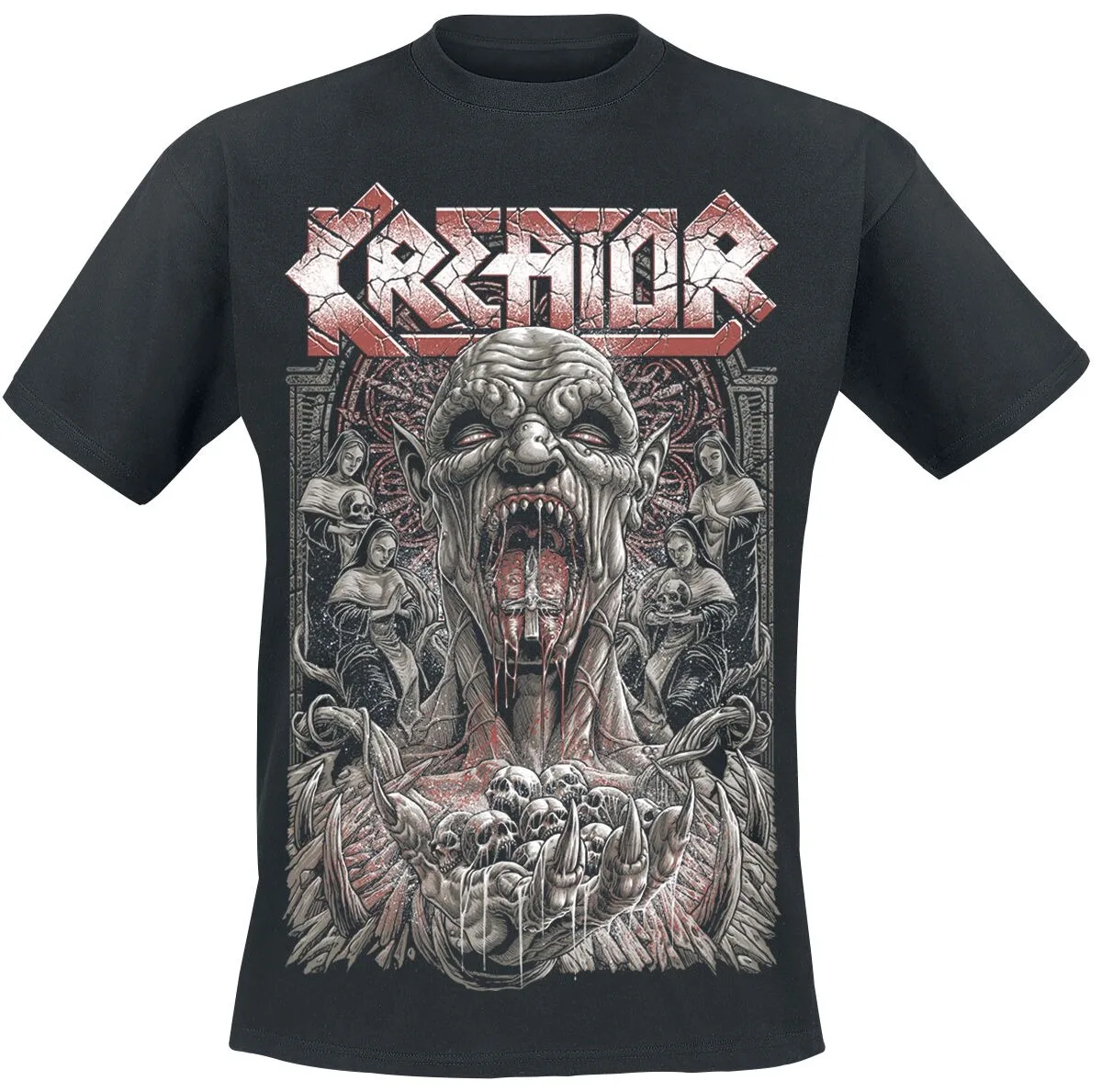 Kreator Vintage Demon Graphic Tee, Old School Thrash Metal Shirt with Skeleton Hell Art Print for Fans