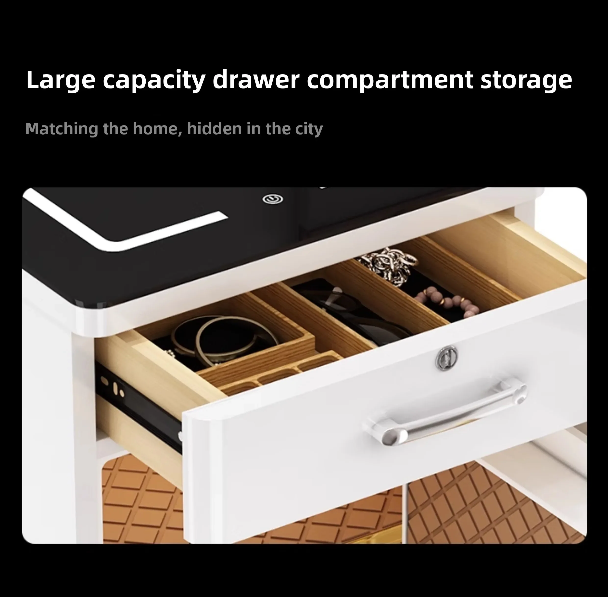 WIFI alarm high-end bedside table safe integrated small anti-theft smart password
