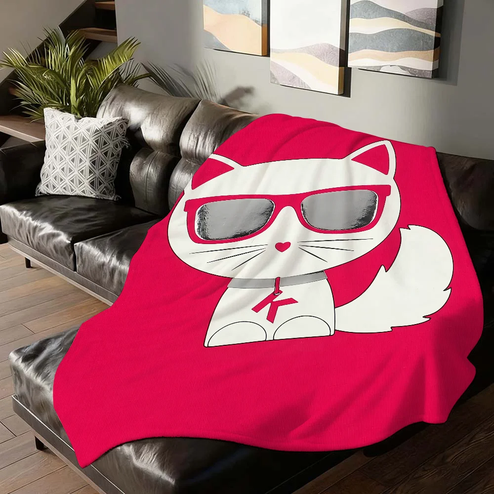 Fashion print Spectacled Cat Blanket Soft and Skin Friendly For Couch Bed Napping Bedspread All Seasons Comforter