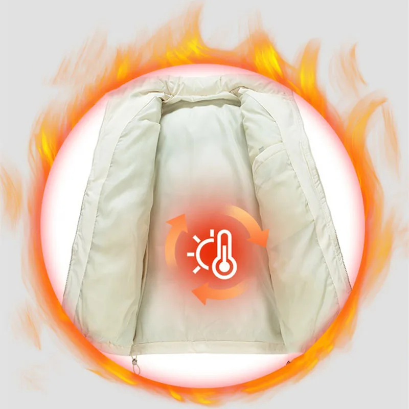 Men's Stylish Winter Parkas Casual Zipper Pockets Adjustable Drawstring Down Cotton Jacket Heavy-Duty Thickened Warm Parka Coats - Image 6