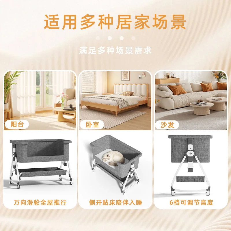 Bedside Dog Kennel Foldable Protective & Comfortable Movable And Stable Without Shaking For Cats & Dogs