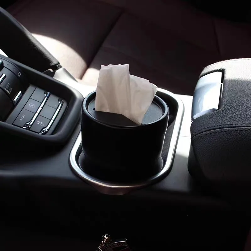 Car interior dedicated bucket, car trash can mini storage interior accessories round car creative