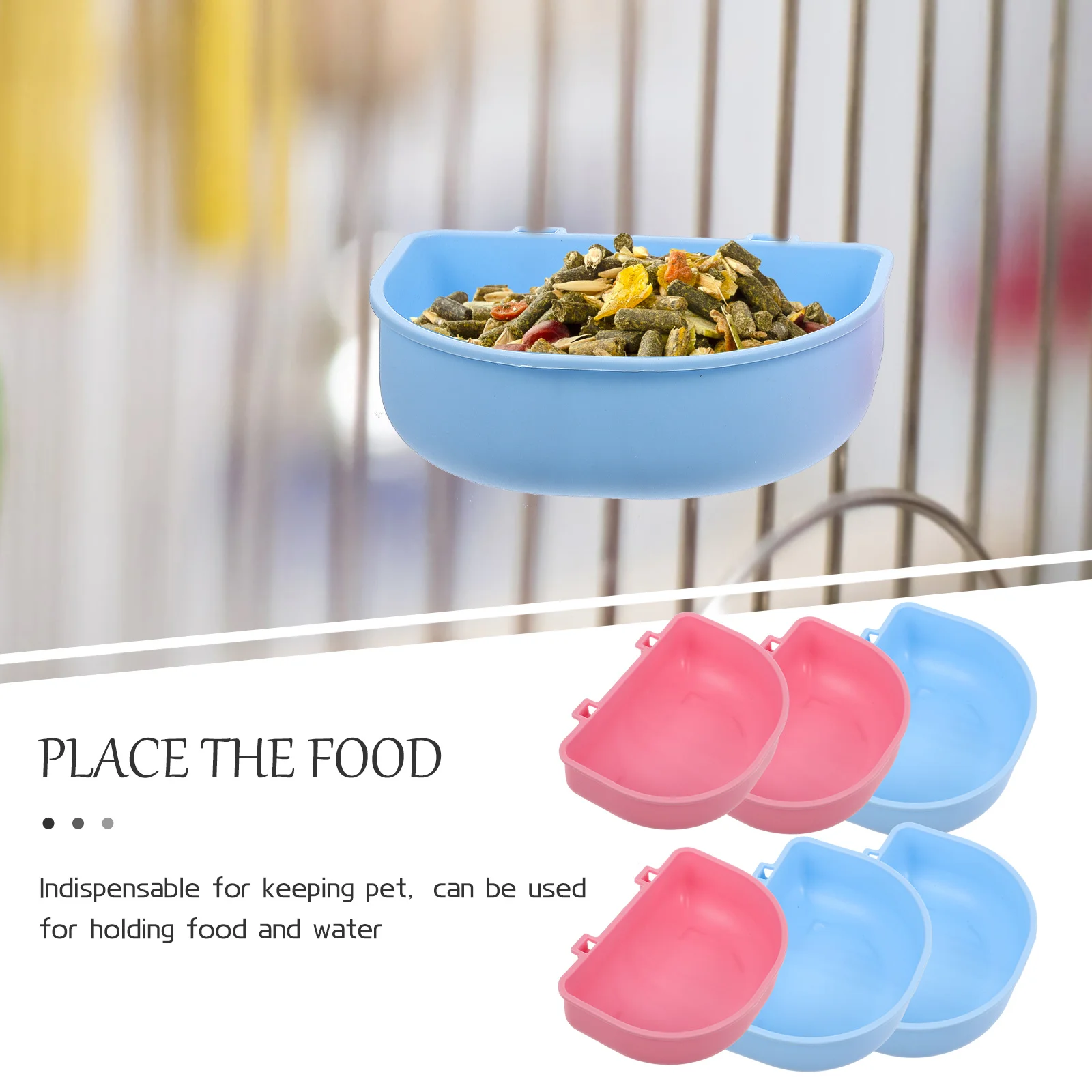 

6Pcs Pet Hanging Bowls Daily Use Hamster Cage Food Bowls Easy Clean Rat Accessories Hamster Bowl Household Rat Bowl