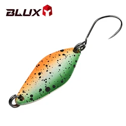 BLUX Fishing Lure 2.4g Mini Metal Spoon Area Trout Colorful Brass Copper Bait Freshwater Stream Tackle for Chub Perch Salmon