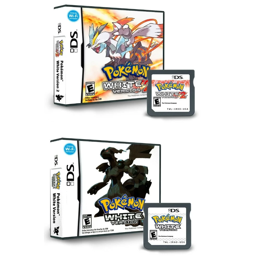 

DS Pokemon Black and White 1 2 Combined Card Combined Card with Box Cassette DS Pokemon Game Card for Ds Nds 3ds No Instruction