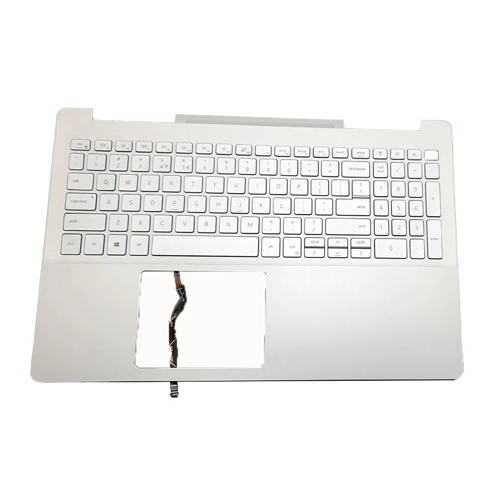 

Silver Palmrest Backlit Keyboard For Dell Inspiron 15 7591 Upper Case 0PJ1JN US