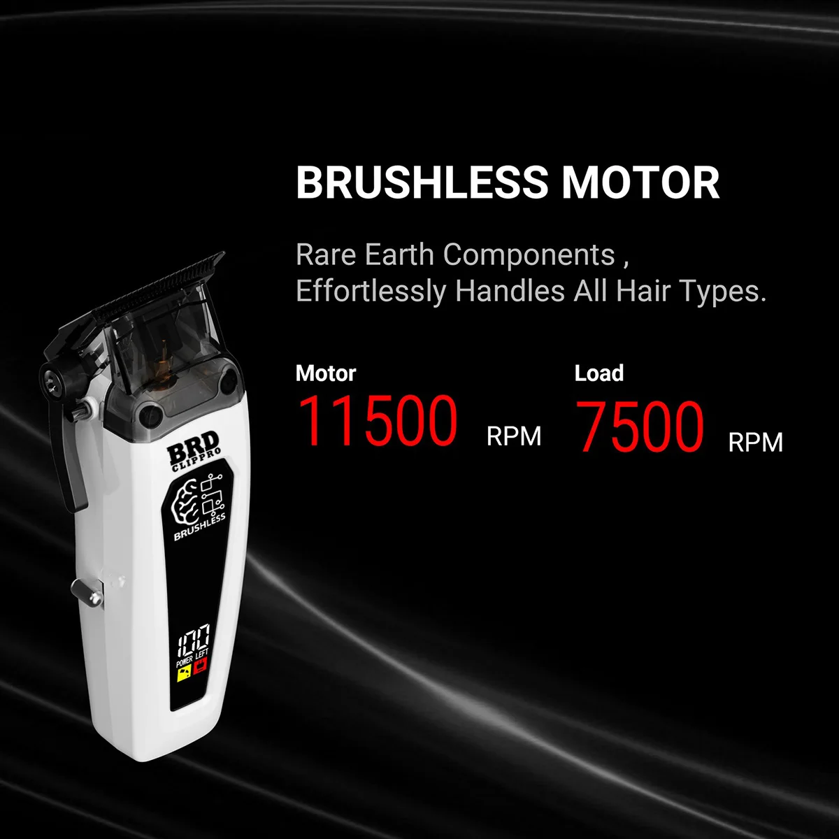 الأبيض BRDCLIP فرش السيارات مقص الشعر 7500 دورة في الدقيقة رقيقة جدا تتحرك شفرة قاعدة المغناطيسي الغطاء العلوي اللاسلكي المتقلب