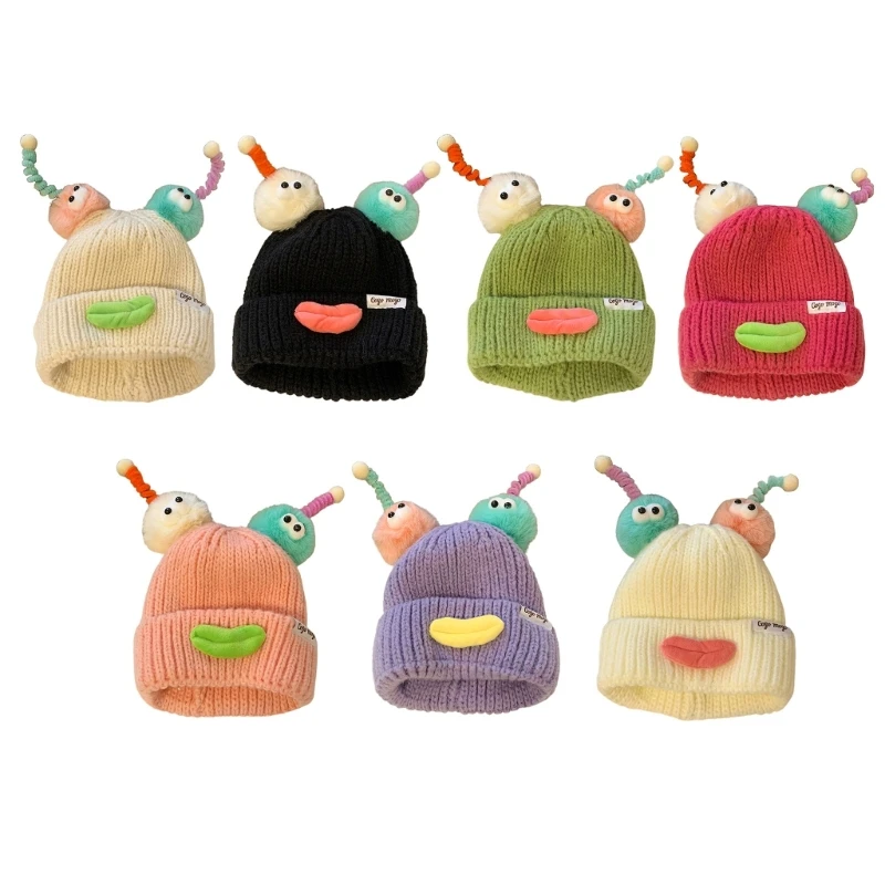 Funny Cartoon Hat for Teens Girl Sausage Mouth Hat Cold Weather Beanie Hat InsStyle Photoshoots Props Women Accessories