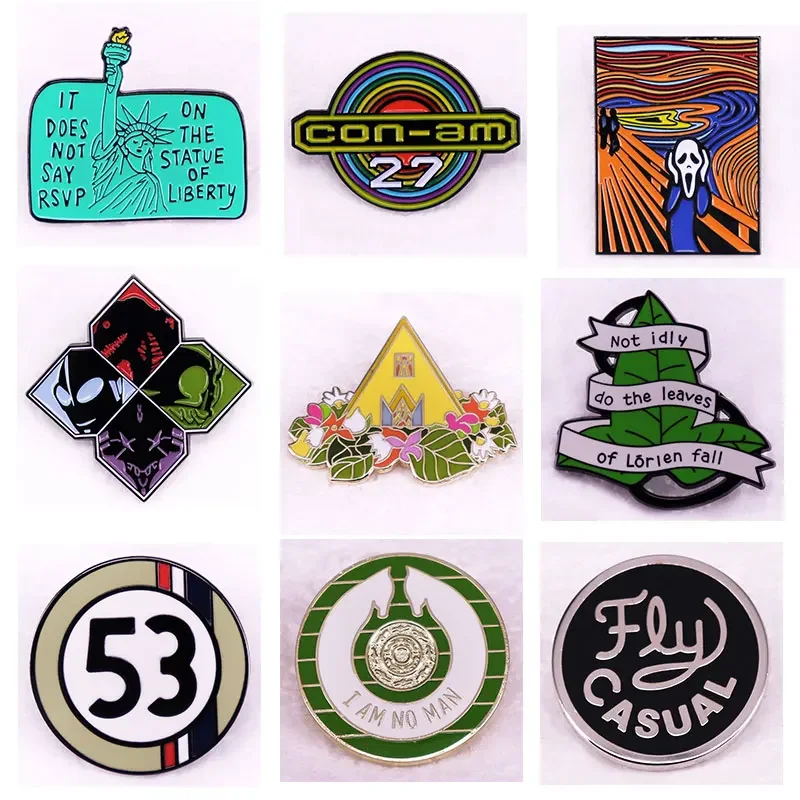 

Classic Anime Movie Lines Logo Pins Metal Enamel Brooch Interesting Lapel Badge Collection Given Friends And Fans Gifts