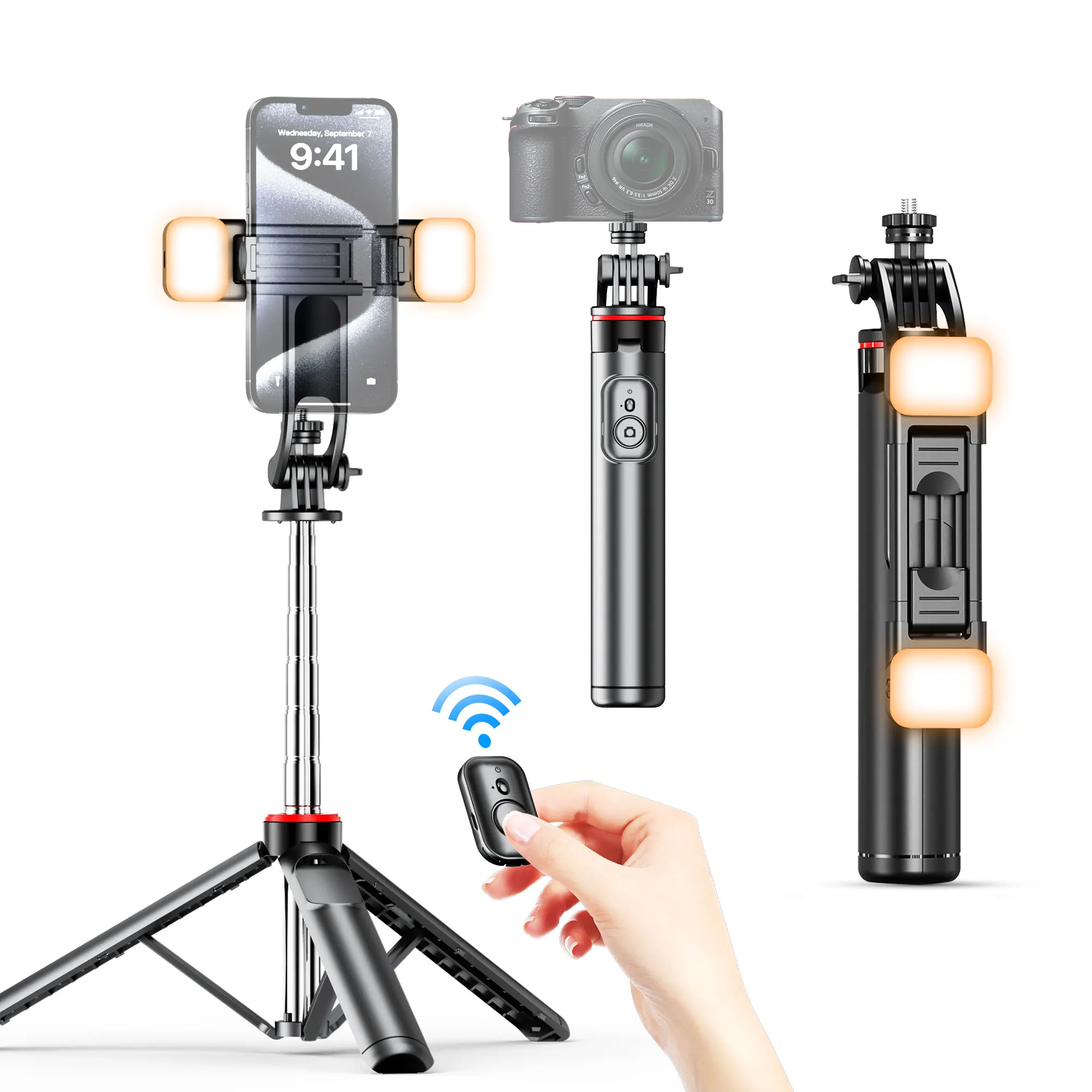 

Selfieshow C13 C13d Wireless Bluetooth Stable Tripod Selfie Stick Phone Holder for Smartphone Shooting Vlog Video Recording