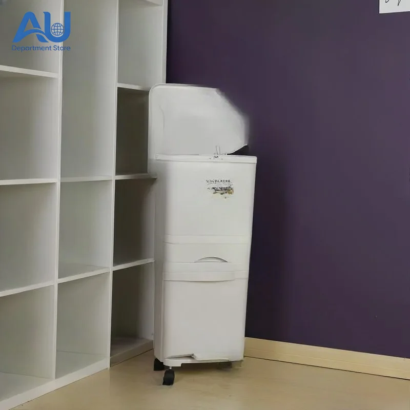 For New Combined Waste Sorting Bin, Thickened 3-Layer Double-Layer Indoor Trash Can