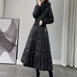 2024 Winter New Fashion Solid Color Long Coat Femen's Casual Loose Thick Warm High Quality Large Size Cotton-Padded Jacket LX456