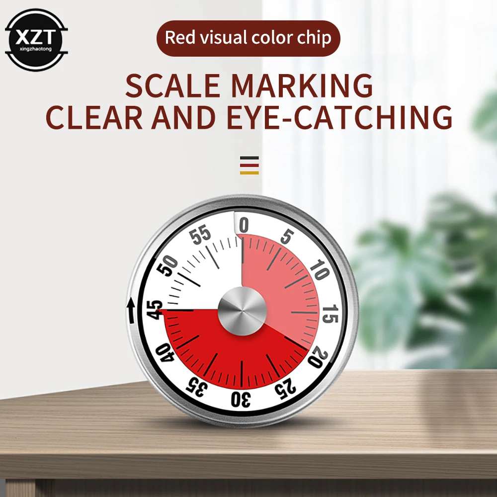 Creatieve magnetische roestvrijstalen timer Mechanische digitale kookwekker Koken Studie Fitness Countdown 60-minuten wekker