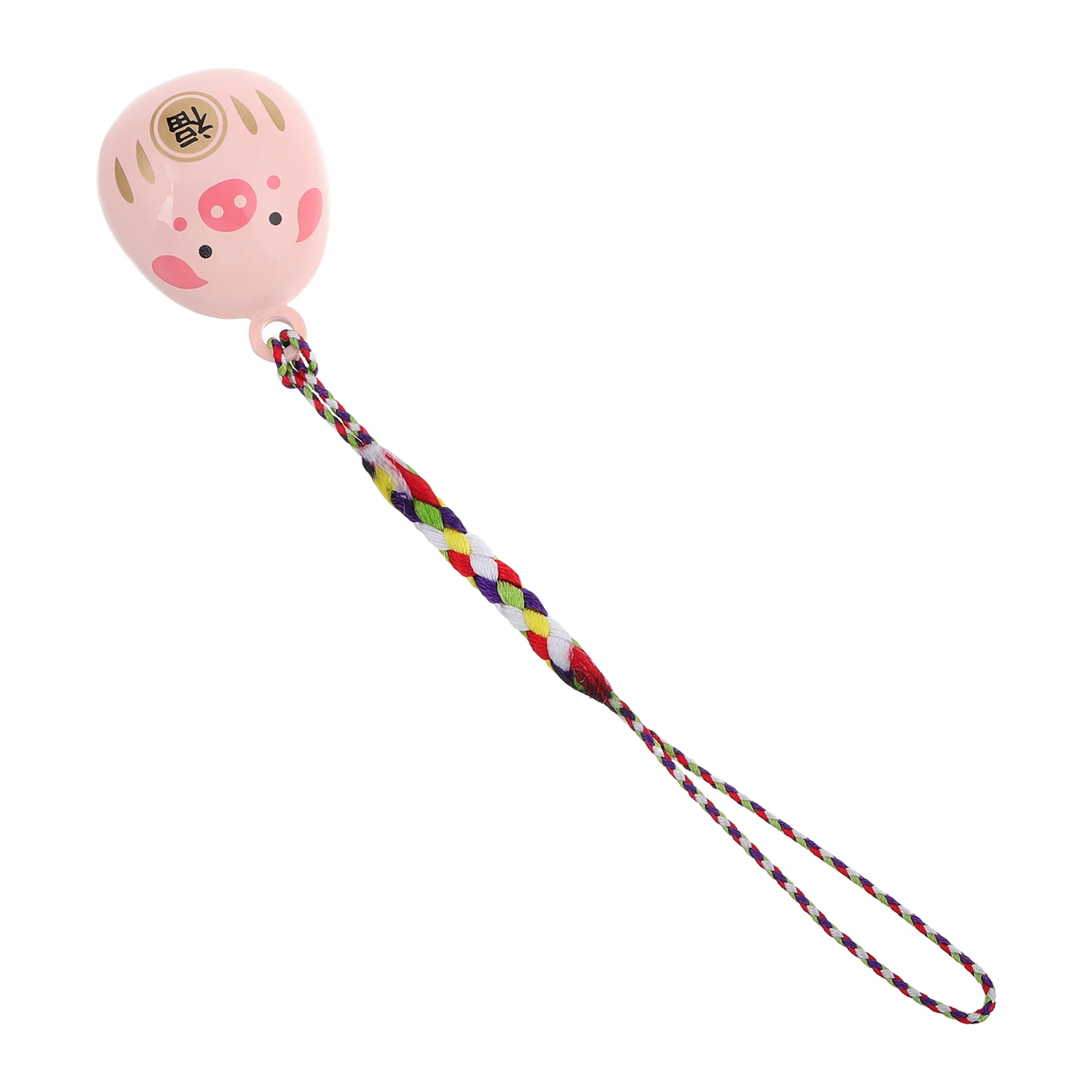 

Cute Pig Water Sound Bell Pendant Charm Full Enclosed Process Hanging Decor Keychains Accessories Pink DIY Jewelry