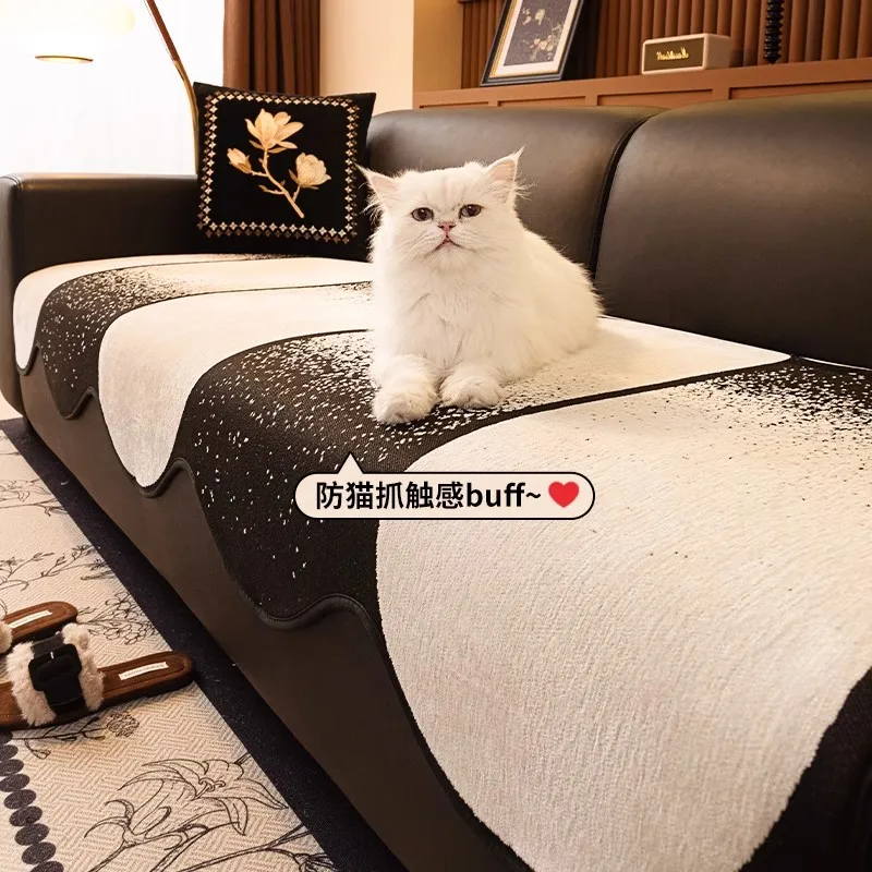 

2024 All-season Chenille Sofa Cover Non-Slip Couch Slipcover Protector Universal Irregularity Anti-cat scratch Sofa Cushion