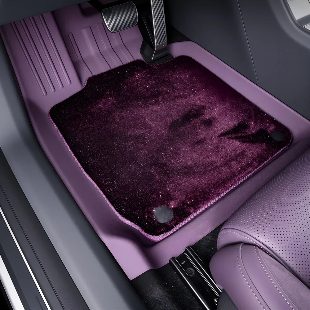 For New Xpeng P7 2025 Full Package TPE Waterproof Foot Pad Interior Modification Accessories Double Layer Velvet Foot Pad