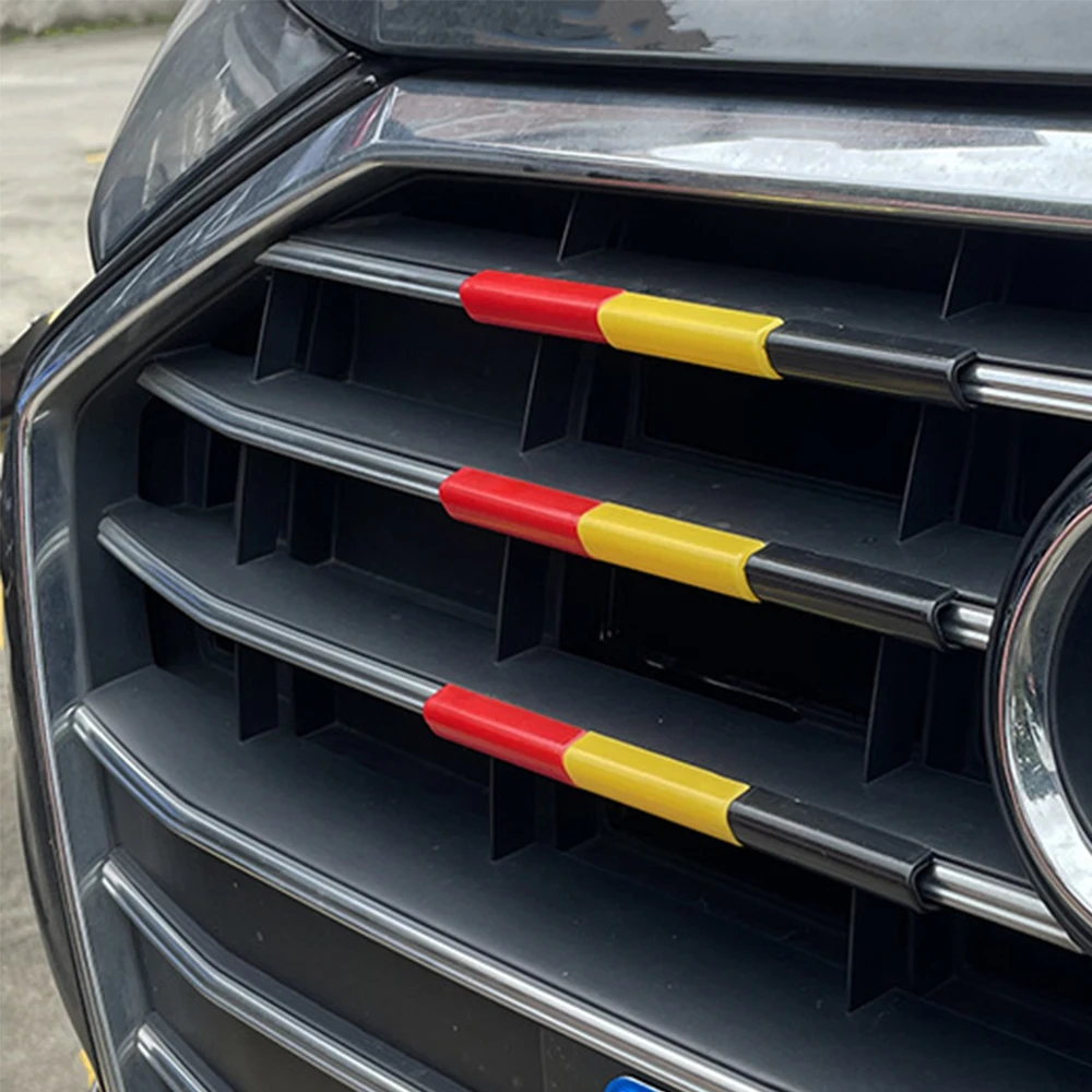 Car Front Grille Trim Strips Racing-Grills Decorative Three-Color Automotive Exterior Accessories For Audi A6 C8 4K 2019-2022