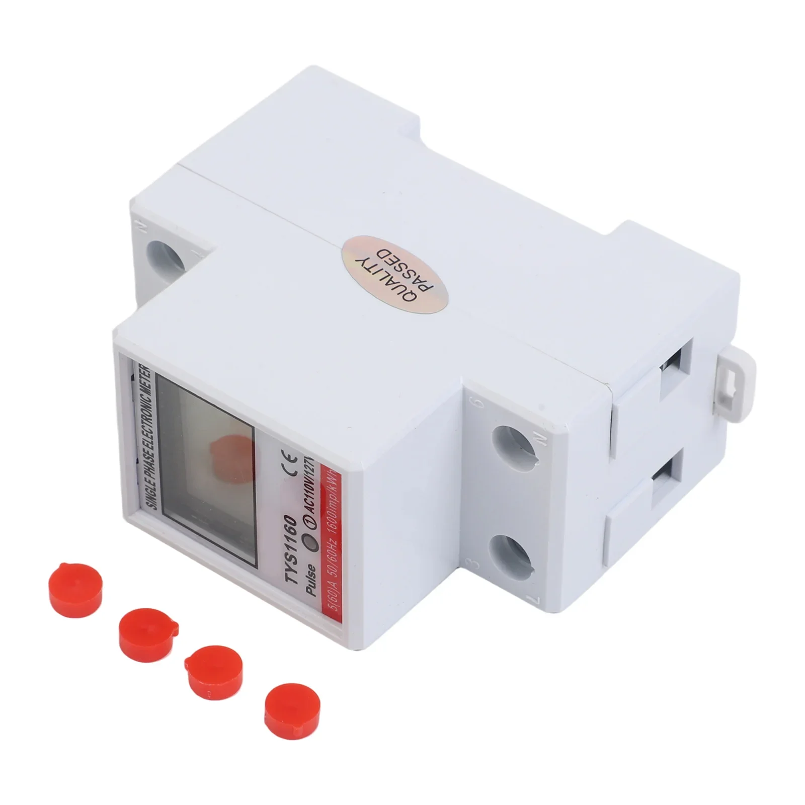 35mm DIN Rail Digital Energy Meter Single Phase For Monitoring Power Usage At 110V/127V And 60A Current Capacity