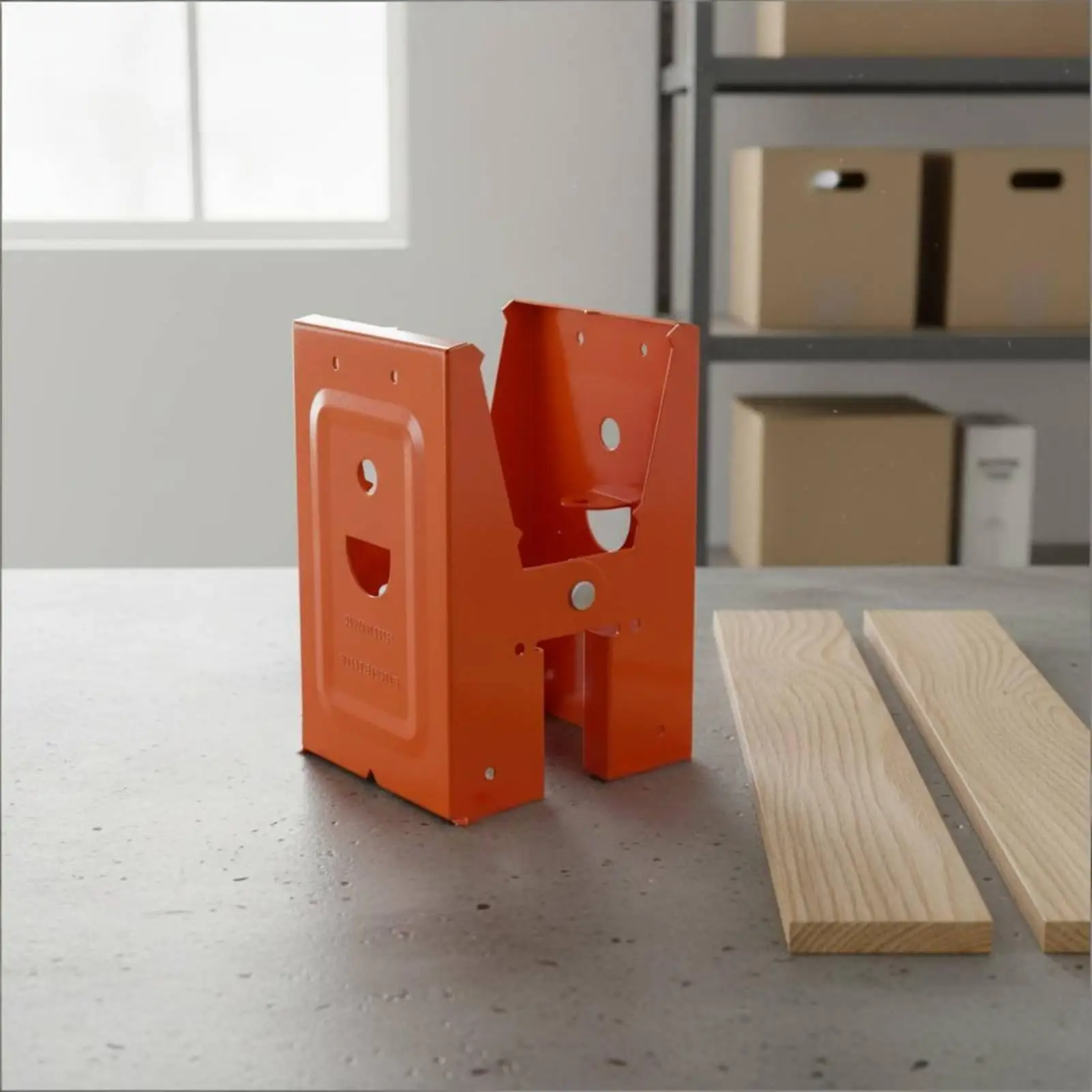 Adjustable Orange Sawhorse Clamp Reinforced Anti Slip Structure Woodworking Accessory for Construction Site